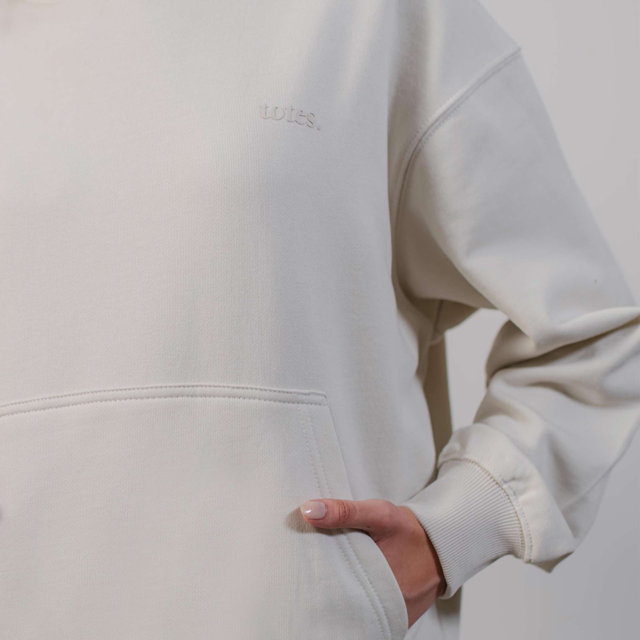 Ivory Drop Shoulder Hoodie