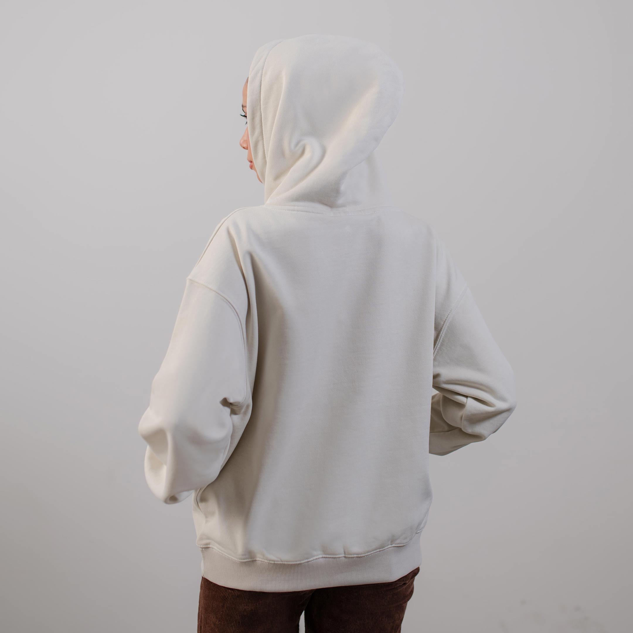 Ivory Drop Shoulder Hoodie