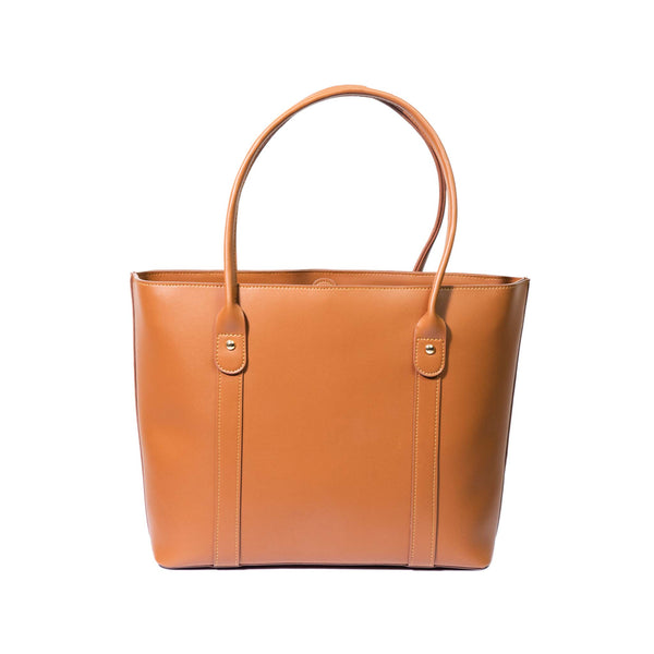 Tan brown boxy tote